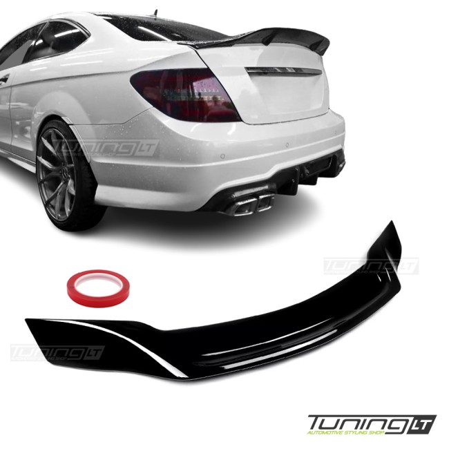 R-style Spoileris ant Bagažinės dangčio, skirtas Mercedes C204 coupe (11-15), juodas blizgus R-style Spoileris ant Bagažinės dangčio, skirtas Mercedes C204 coupe (11-15), juodas blizgus