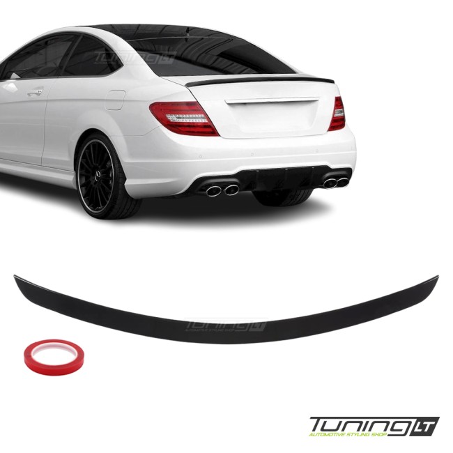 Spoileris ant Bagažinės dangčio, skirtas Mercedes C204 coupe (11-15), juodas blizgus Spoileris ant Bagažinės dangčio, skirtas Mercedes C204 coupe (11-15), juodas blizgus