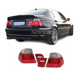 LED tail lights with clear turn signals for BMW E46 sedan