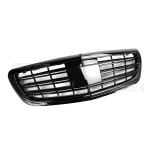 S65 išvaizdos Priekinės Grotelės skirtos Mercedes-Benz W222 (13-20), juodos blizgios