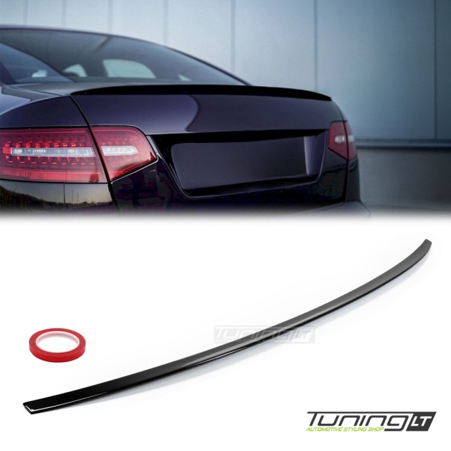 Lip Spoileris ant Bagažinės dangčio tinkantis Audi A6 C6 sedan (04-11), juodas blizgus Lip Spoileris ant Bagažinės dangčio tinkantis Audi A6 C6 sedan (04-11), juodas blizgus