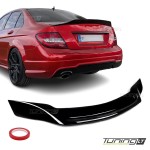 R-style Spoileris ant Bagažinės dangčio, skirtas Mercedes W204 sedan (07-14), juodas blizgus