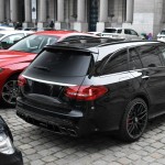 C63 išvaizdos Spoileris ant Bagažinės skirtas Mercedes S205 (W205) universalui, juodas blizgus