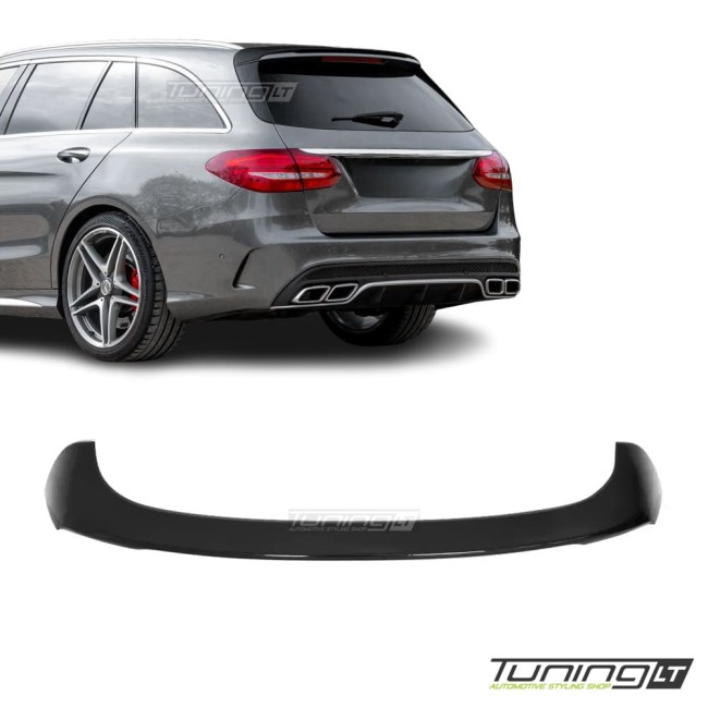 C63 išvaizdos Spoileris ant Bagažinės skirtas Mercedes S205 (W205) universalui, juodas blizgus C63 išvaizdos Spoileris ant Bagažinės skirtas Mercedes S205 (W205) universalui, juodas blizgus