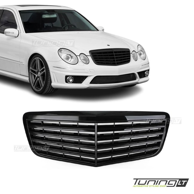 Front Grille for Mercedes-Benz W211 facelift (06-09), glossy black Front Grille for Mercedes-Benz W211 facelift (06-09), glossy black