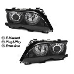 Headlights set with LED Angel Eyes for BMW E46 facelift (01-05) sedan / touring