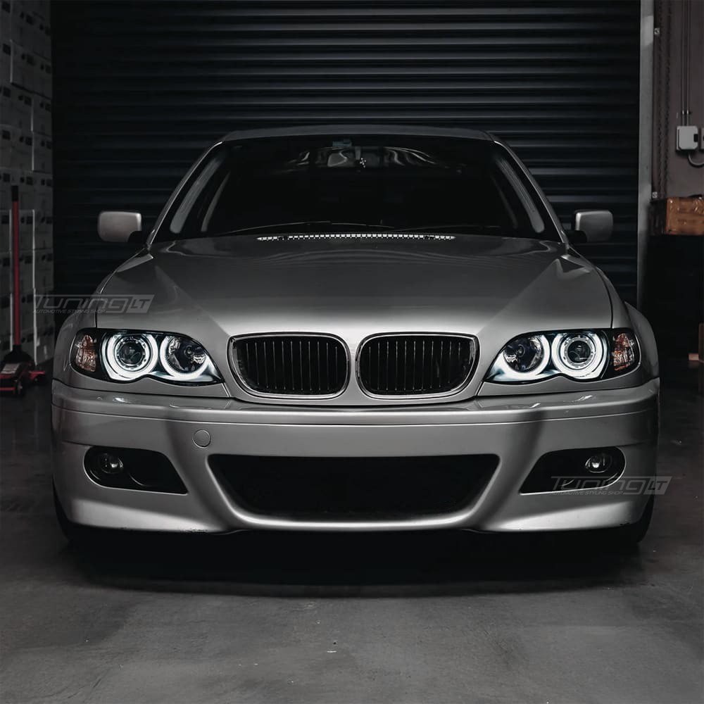 For BMW E46 sedan / touring Headlights set, LED Angel Eyes, facelift