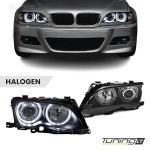 Headlights set with LED Angel Eyes for BMW E46 facelift (01-05) sedan / touring