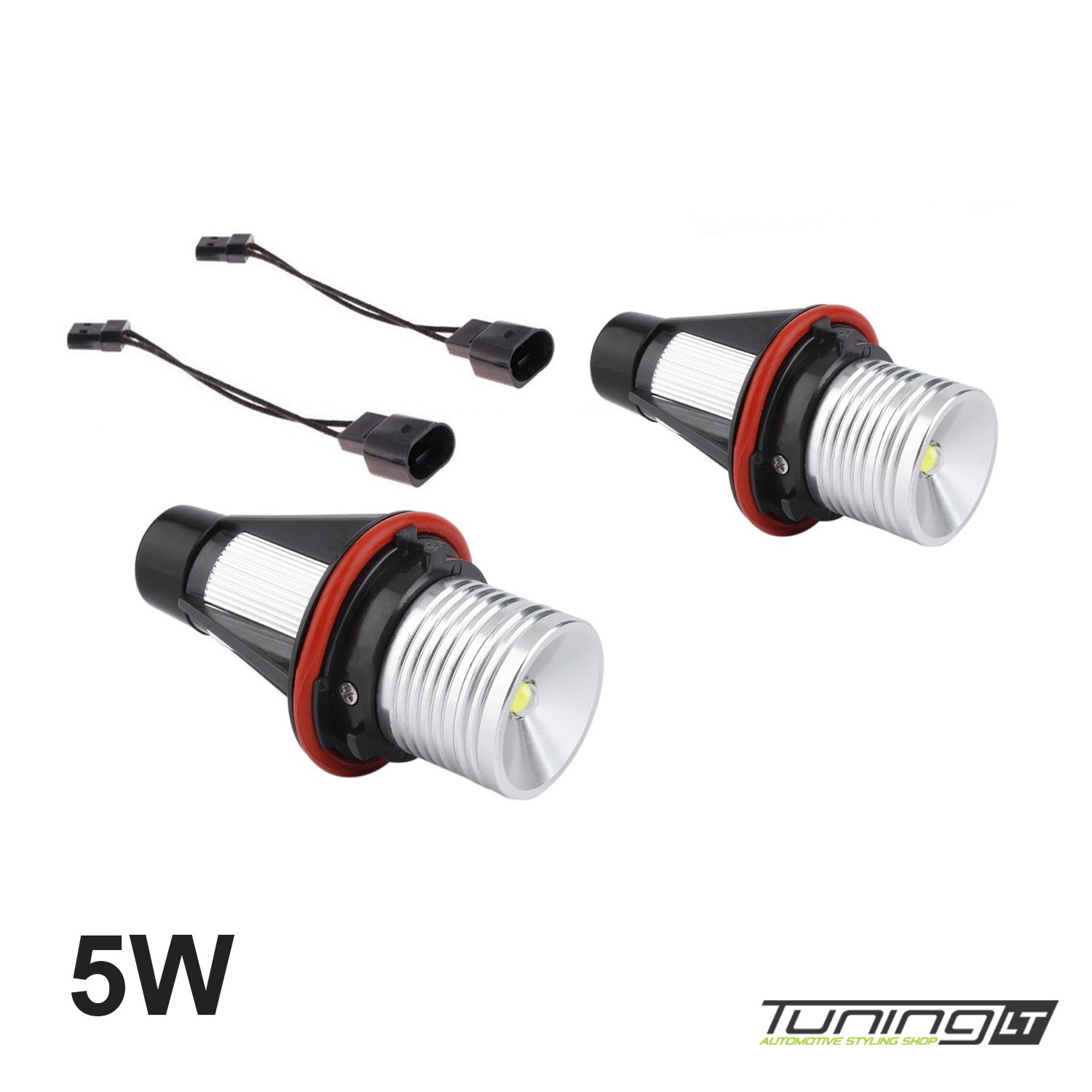 2 Pièces LED Ange Yeux Halo Marqueur Anneau Ampoule 10W Pour BMW E39 E53 E60 E61 E63 E64 E65 E66 E83 E87 X3 X5-Yellow