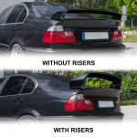 HM-style Spoileris ant Bagažinės + paaukštinimai, komplektas skirtas BMW E46 sedan / coupe, juodas blizgus