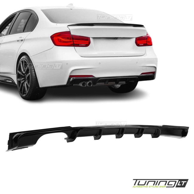 Performance rear bumper diffuser for BMW F30 / F31 (11-19), glossy black Performance rear bumper diffuser for BMW F30 / F31 (11-19), glossy black