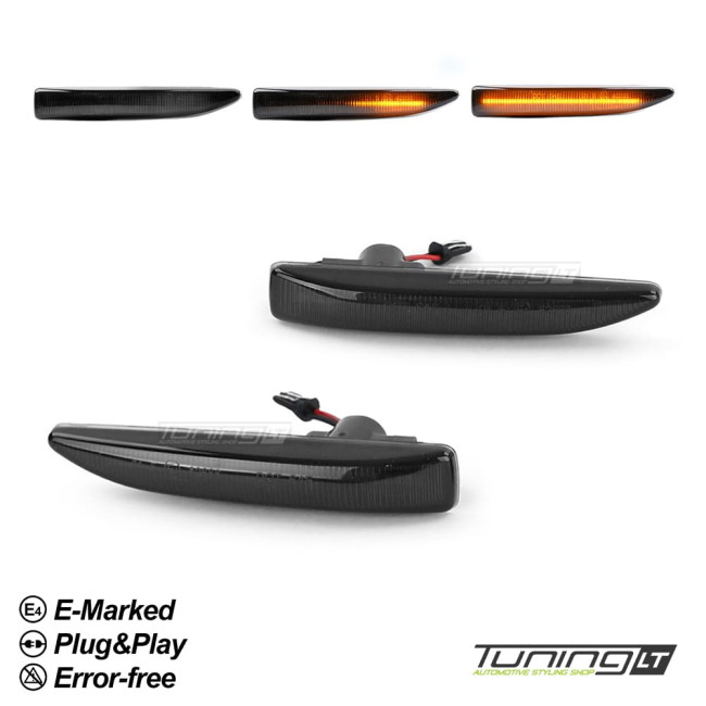 LED Sequential side indicators for BMW E65 / E66 (01-08), smoked