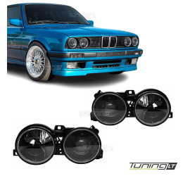 Headlights with lenses set for BMW E30 (82-94), smoked