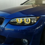 DTM style Xenon Headlights set with Yellow LED Angel Eyes for BMW E92 / E93 PRE-LCI (06-10)