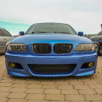 M3 išvaizdos Priekinis Bamperis, skirtas BMW E46 sedan / touring / coupe (98-05), su geltonais priešrūkiniais