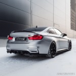 V-style Rear bumper Diffuser for BMW F80 / F82 / F83, glossy black