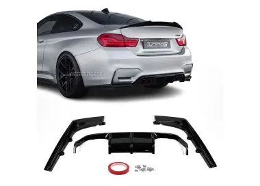 V-style Difuzorius Galiniam bamperiui skirtas BMW F80 / F82 / F83, juodas blizgus