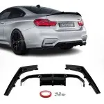 V-style Difuzorius Galiniam bamperiui skirtas BMW F80 / F82 / F83, juodas blizgus