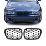 Diamond Front kidney Grille set for BMW E39 (95-03), glossy black