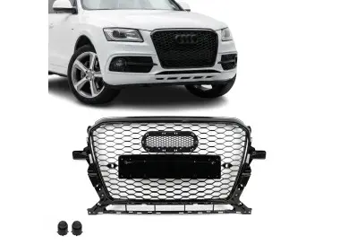 RS išvaizdos Priekinės Grotelės skirtos Audi Q5 8R facelift (12-17) standartinei versijai, juodos blizgios
