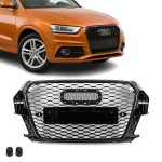 RS išvaizdos Priekinės Grotelės skirtos Audi Q3 8U pre-facelift (11-14), juodos blizgios