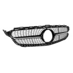 Diamond Front Grille for Mercedes-Benz W205 / S205 / C205 (14-18) pre-facelift, without camera, chrome + black