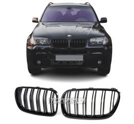 Performance kidney grille for BMW X3 E83 (06-10), glossy black