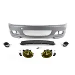 M-Tech Priekinis Bamperis, skirtas BMW E46 (99-06) coupe / cabrio, su geltonais priešrūkiniais