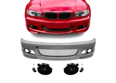 M-Tech Priekinis Bamperis, skirtas BMW E46 (99-06) coupe / cabrio, su tamsintais priešrūkiniais