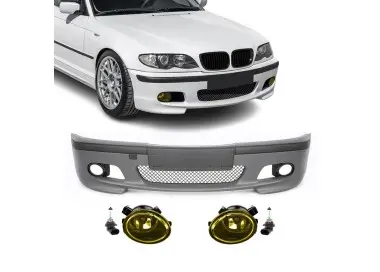 M-Tech 2 Priekinis Bamperis, skirtas BMW E46 sedan / touring (98-05), su geltonais priešrūkiniais