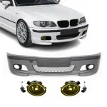 M-Tech 2 Priekinis Bamperis, skirtas BMW E46 sedan / touring (98-05), su geltonais priešrūkiniais