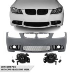 M3 style Front Bumper for BMW E90 / E91 (05-08), without PDC, without washer holes, with smoked fog lights