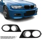 Rūko žibintų rėmeliai, komplektas skirtas BMW E46 M3 / M3-look bamperiui
