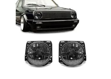 Priekinių žibintų su kryžiais komplektas skirtas VW Golf MK2 (84-91), tamsinti