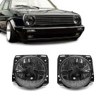 Priekinių žibintų su kryžiais komplektas skirtas VW Golf MK2 (84-91), tamsinti