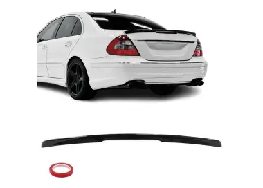 E63 išvaizdos bagažinės spoileris, skirtas Mercedes W211, juodas blizgus