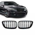 Performance priekinės Dvigubos Grotelės skirtos BMW F22 / F23 / F87, juodos blizgios
