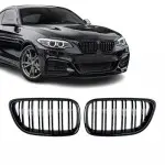 Performance priekinės Dvigubos Grotelės skirtos BMW F22 / F23 / F87, juodos blizgios