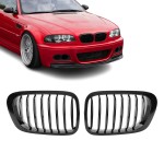 Priekinės grotelės, juodos blizgios, skirtos BMW E46 coupe / convertible (99-03)