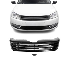 Badgeless grille for VW Passat B7 (10-15), glossy black