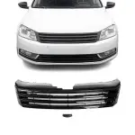 Priekinės grotelės be ženkliuko skirtos VW Passat B7 (10-15), juodos blizgios