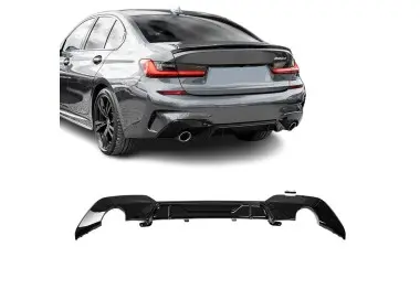 Performance Galinio Bamperio Difuzorius skirtas BMW G20 / G21 (18-22) su M-Pack, juodas blizgus