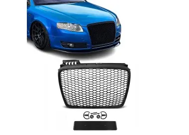 RS išvaizdos Priekinės Grotelės skirtos Audi A4 B7 (05-08) standartinei versijai, juodos matinės