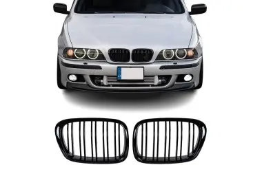 Performance priekinės grotelės skirtos BMW E39 (95-03), dvigubos, blizgios juodos