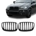 Priekinės grotelės tinkančios BMW E70 X5 / E71 X6, Viengubos, juodos blizgios,