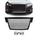 RS išvaizdos priekinės grotelės skirtos Audi A4 / S4 B8 (08-12), juodos matinės