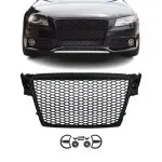 RS-style front grille for Audi A4 B8 / S4 B8 (08-12), matte black