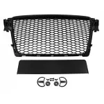 RS-style front grille for Audi A4 B8 / S4 B8 (08-12), matte black