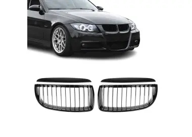 Priekinės grotelės skirtos BMW E90 / E91 (05-08), juodos blizgios
