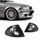 Priekinių posūkių žibintų komplektas skirtas BMW E46 sedan / touring (98-01), originaliai tamsinti